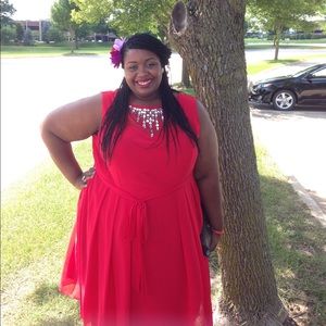 Red jeweled top dress